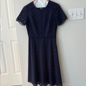 Elegant Navy Lace Dress